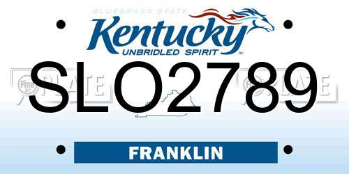 SLO2789 Kentucky License Plate