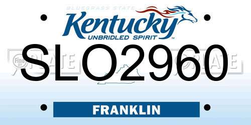 SLO2960 Kentucky License Plate