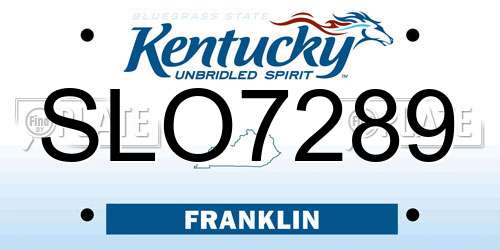 SLO7289 Kentucky License Plate