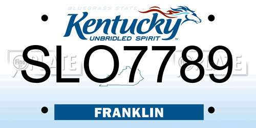SLO7789 Kentucky License Plate