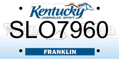 SLO7960 Kentucky License Plate