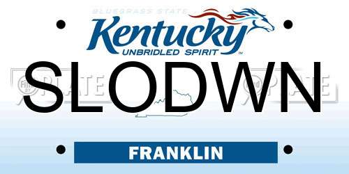 SLODWN Kentucky License Plate