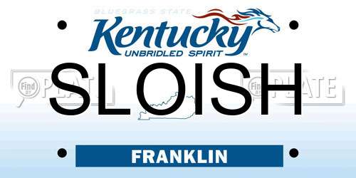 SLOISH Kentucky License Plate
