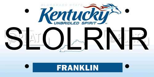 SLOLRNR Kentucky License Plate