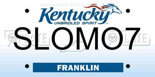 SLOMO7 Kentucky License Plate