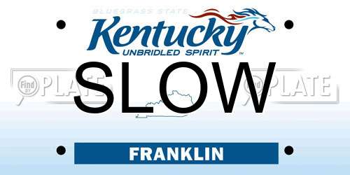 SLOW Kentucky License Plate