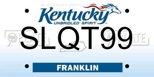 SLQT99 Kentucky License Plate