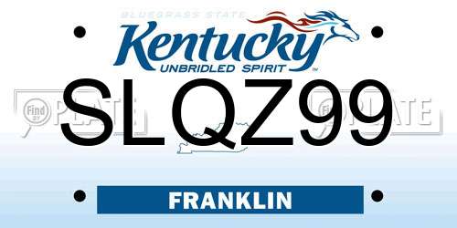 SLQZ99 Kentucky License Plate