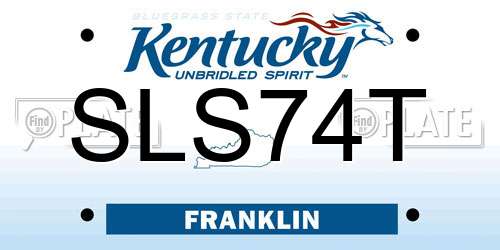 SLS74T Kentucky License Plate