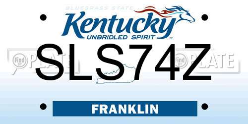 SLS74Z Kentucky License Plate