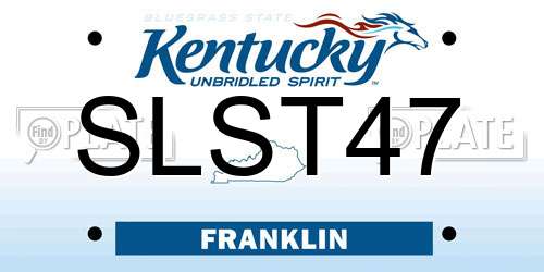 SLST47 Kentucky License Plate