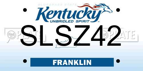 SLSZ42 Kentucky License Plate