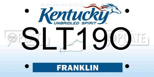 SLT19O Kentucky License Plate