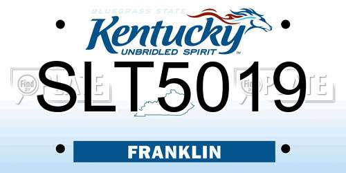 SLT5019 Kentucky License Plate