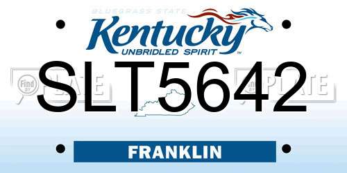 SLT5642 Kentucky License Plate