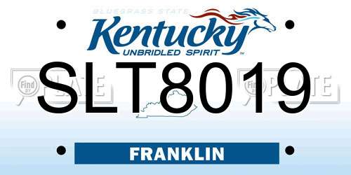SLT8019 Kentucky License Plate