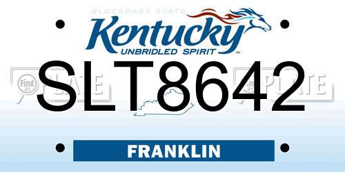 SLT8642 Kentucky License Plate