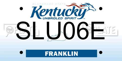 SLU06E Kentucky License Plate