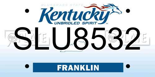 SLU8532 Kentucky License Plate