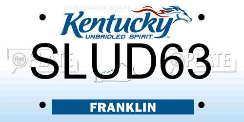 SLUD63 Kentucky License Plate