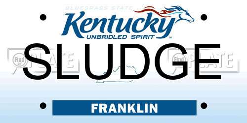 SLUDGE Kentucky License Plate