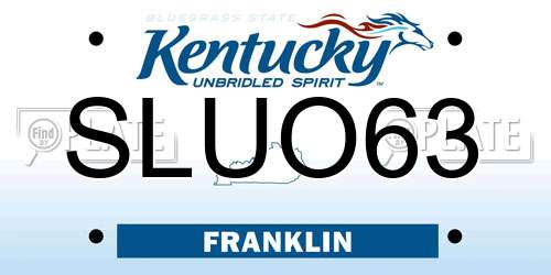 SLUO63 Kentucky License Plate