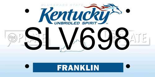 SLV698 Kentucky License Plate
