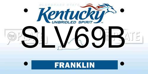 SLV69B Kentucky License Plate