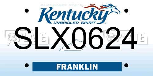 SLX0624 Kentucky License Plate