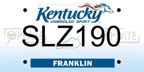SLZ190 Kentucky License Plate
