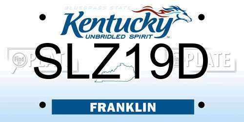 SLZ19D Kentucky License Plate
