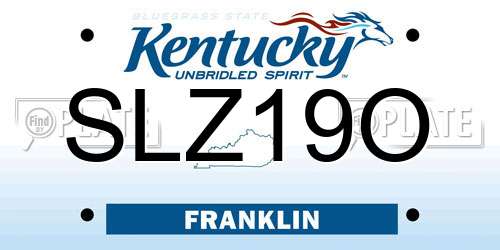 SLZ19O Kentucky License Plate