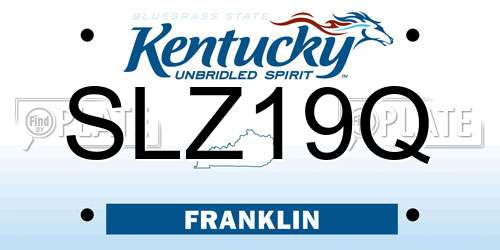 SLZ19Q Kentucky License Plate