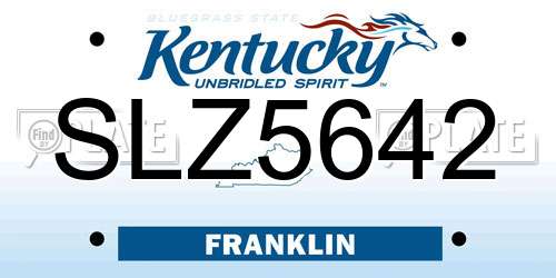SLZ5642 Kentucky License Plate