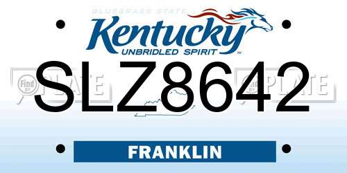SLZ8642 Kentucky License Plate
