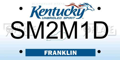 SM2M1D Kentucky License Plate