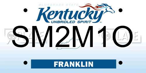 SM2M1O Kentucky License Plate