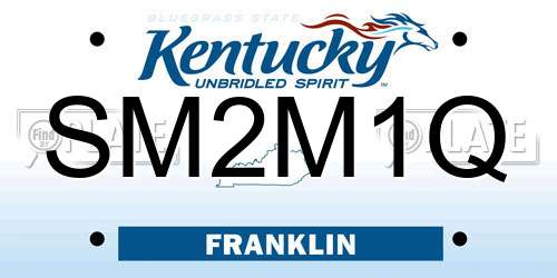 SM2M1Q Kentucky License Plate