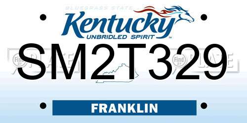 SM2T329 Kentucky License Plate