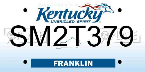 SM2T379 Kentucky License Plate
