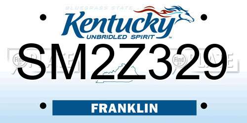 SM2Z329 Kentucky License Plate