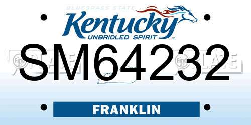 SM64232 Kentucky License Plate