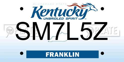 SM7L5Z Kentucky License Plate