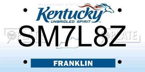 SM7L8Z Kentucky License Plate