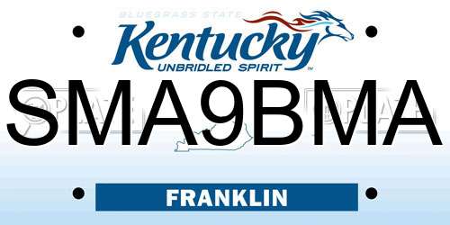 SMA9BMA Kentucky License Plate