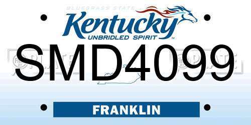 SMD4099 Kentucky License Plate