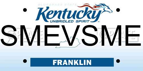 SMEVSME Kentucky License Plate
