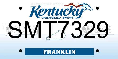 SMT7329 Kentucky License Plate