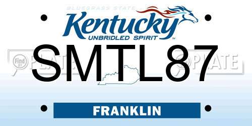 SMTL87 Kentucky License Plate