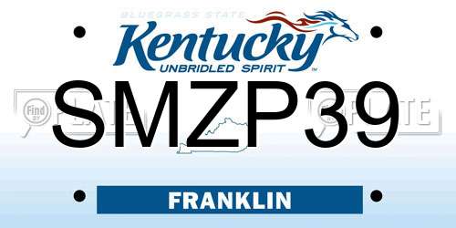 SMZP39 Kentucky License Plate